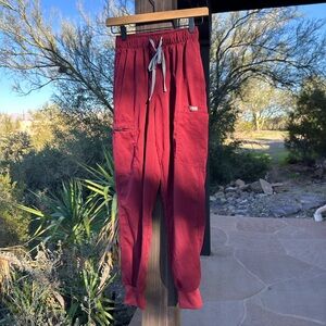 Burgundy scrub pants